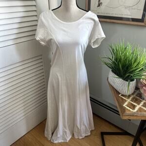 Dharma Trading Dress Womens XL Cream Maxi Tie Back Minimalist Bohemian Chic